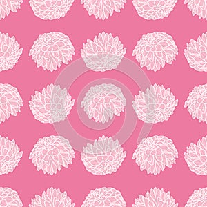 Pink Dalhia Seamless Pattern Background