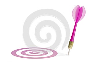 Pink dart missing the target.