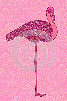 Pink decorative flamingo.