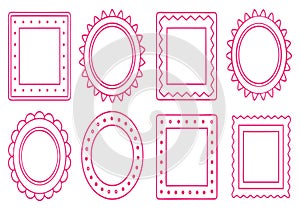 Pink decorative frames and borders circular