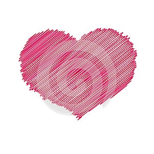 Pink decorative heart abstract romantic symbol of love and marriage Element for the design of greeting cards for Valentine`s Day