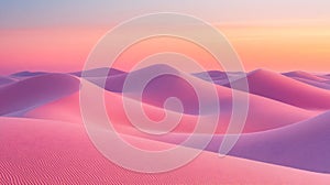 Pink Desert Dunes Sunset Landscape Scene