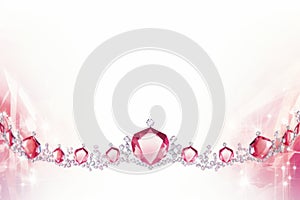 a pink diamond tiara on a white background