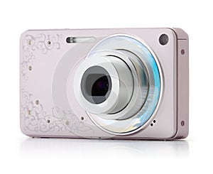 Pink digital compact camera