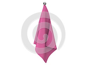 Pink dishcloth hanging