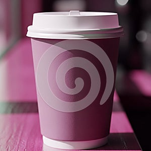 The background is blurred emphasizing the cup as the central subject