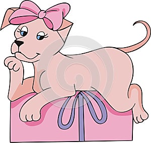 Pink doggy gift