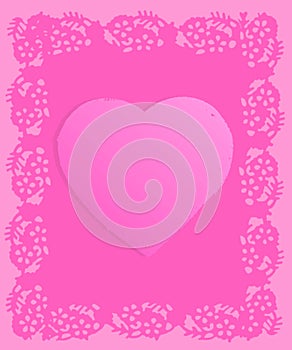 Pink Doily Grunge Valentine