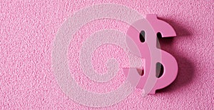 Pink dollar sign, depicting the pink money concept