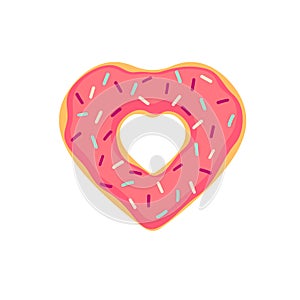 Pink donut heart shaped