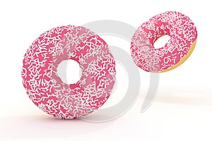 pink donuts on white background