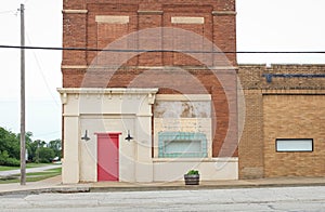 Pink Door Brick Building