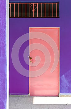 Pink Door and Purple Wall in Cuba