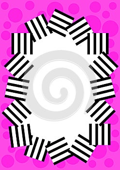 Pink dots and stripes border frame