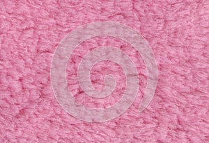 Pink double sided terry towelling fabric texture background. High resolution photo