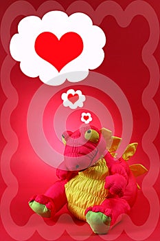 Pink Dragon With Thoughts of Love and Romance - Valentine