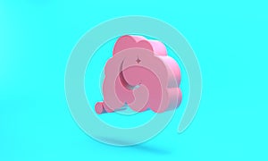 Pink Dreams icon isolated on turquoise blue background. Sleep, rest, dream concept. Resting time and comfortable