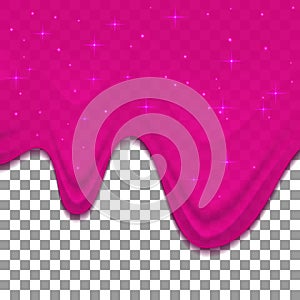 Pink dribble slime on transparent background