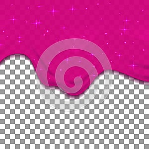 Pink dribble slime on transparent background