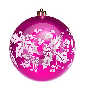 Pink dull christmas ball