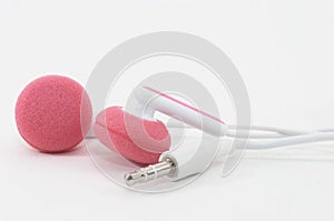Pink Earbuds Closeup, macro