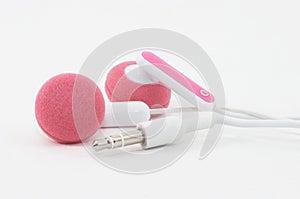 Pink Earbuds Closeup, macro