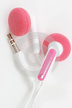 Pink Earbuds Closeup, macro