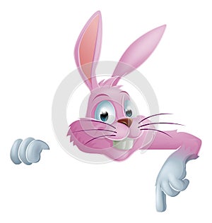 Pink Easter bunny rabbit top pointing