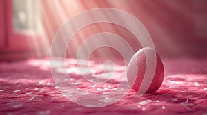 Pink Easter Egg on Textured Surface photo