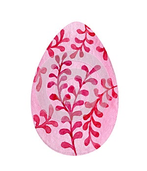 pink Easter egg with vegetable raspberry pattern.