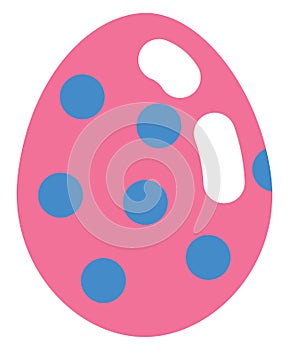 Pink egg with blue dots, icon