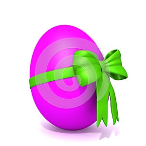 Pink egg with bow 3d illustration