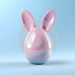 pink egg with rabbit ears, generative AI