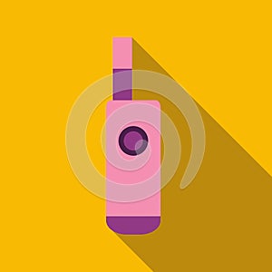 Pink electronic cigarette icon, flat style