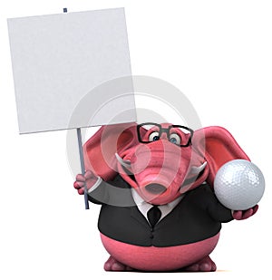 Pink elephant - 3D Illustration