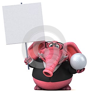 Pink elephant - 3D Illustration