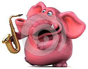 Pink elephant - 3D Illustration