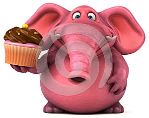 Pink elephant - 3D Illustration