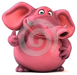 Pink elephant - 3D Illustration