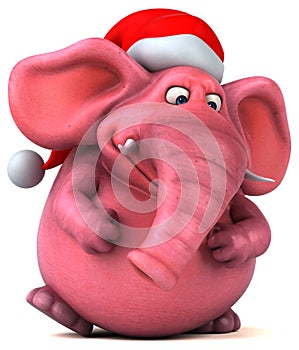 Pink elephant - 3D Illustration photo