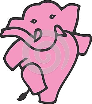 Pink Elephant Vector design clipart