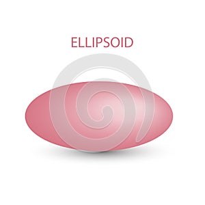 pink ellipsoid with gradients and shadow for game, icon, package design, logo, mobile, ui, web, education. 3d ellipsoid