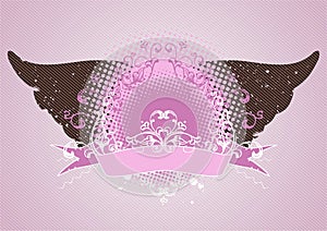 Pink emblem, design element