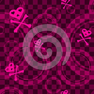 Pink Emo seamless pattern with circles