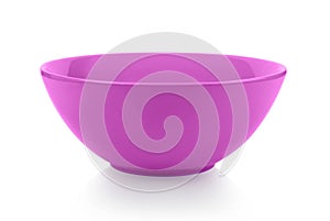 Pink empty bowl isolated on white background