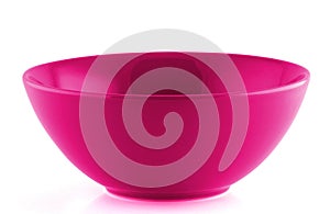 Pink empty bowl isolated on white background