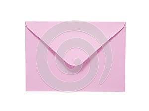 Pink envelope isolated on white background. Clipping path included.