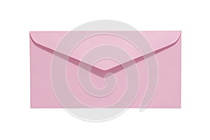 Pink envelope isolated on white background. Clipping path included.