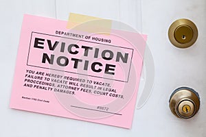 Eviction Notice on Door photo
