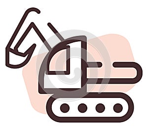 Pink excavator, icon